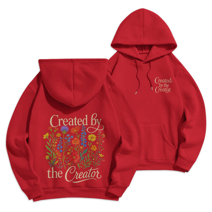 Christianartworkshop Felpa con cappuccio con stampa floreale sul retro, creata dal creatore - Rosso - 2XL - image 15