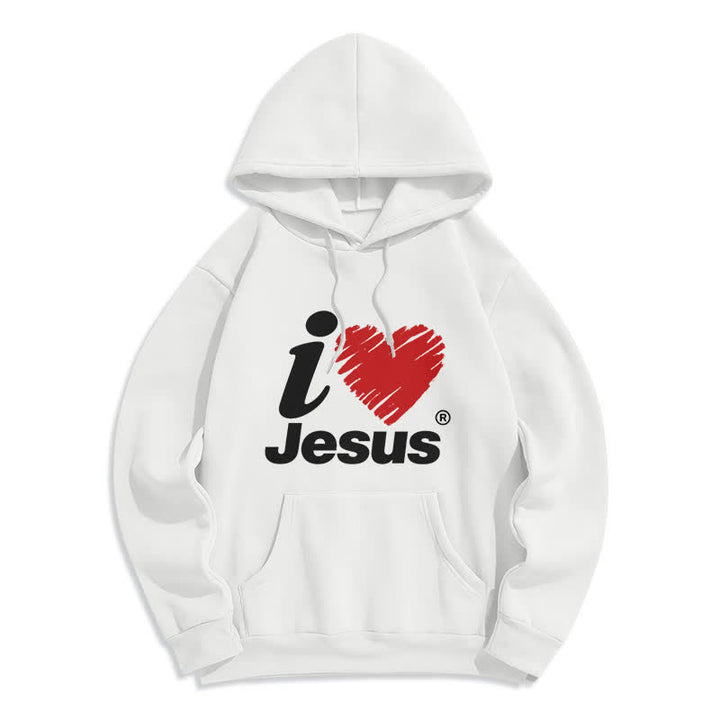 Christianartworkshop Felpa con cappuccio foderata in pile con stampa "Jesus Heart Graffiti". - Bianco - 2XL - image 0