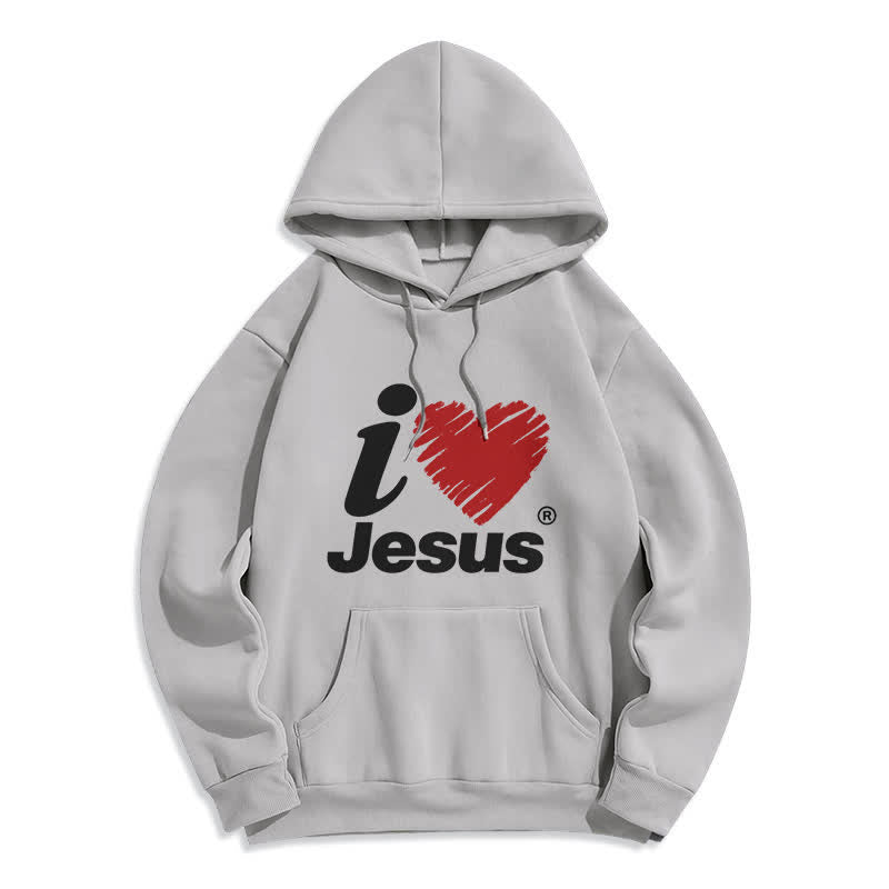 Christianartworkshop Felpa con cappuccio foderata in pile con stampa "Jesus Heart Graffiti". - Grigio - 2XL - image 2