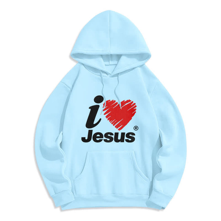 Christianartworkshop Felpa con cappuccio foderata in pile con stampa "Jesus Heart Graffiti". - Blu - 2XL - image 5
