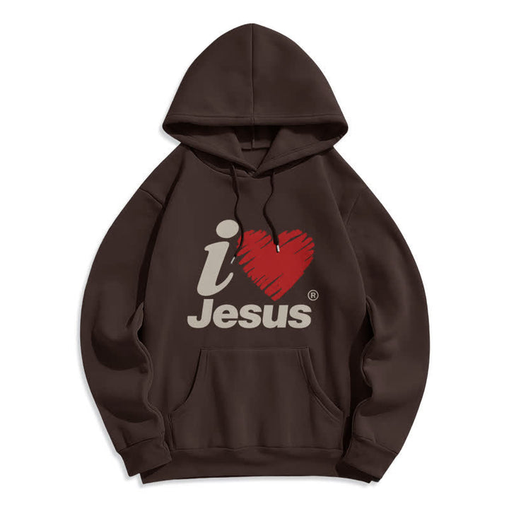 Christianartworkshop Felpa con cappuccio foderata in pile con stampa "Jesus Heart Graffiti". - Marrone - 2XL - image 4