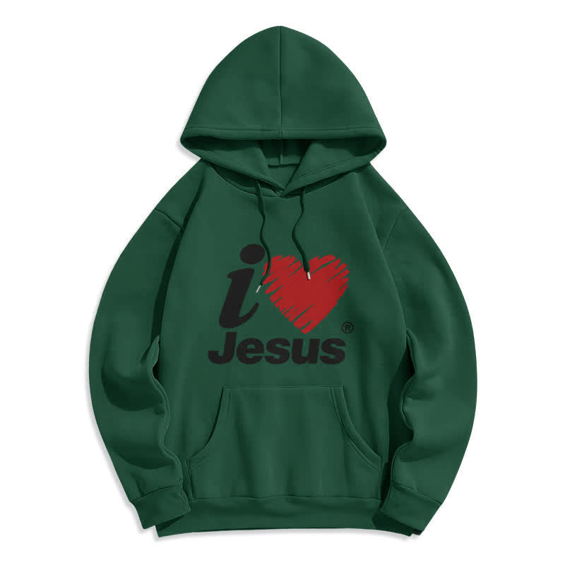 Christianartworkshop Felpa con cappuccio foderata in pile con stampa "Jesus Heart Graffiti". - Verde - 2XL - image 6