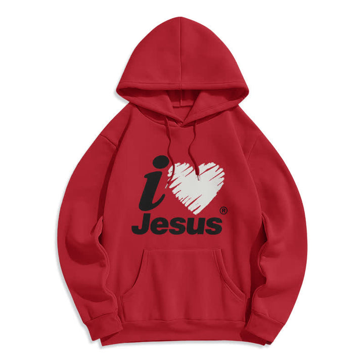 Christianartworkshop Felpa con cappuccio foderata in pile con stampa "Jesus Heart Graffiti". - Rosso - 2XL - image 3