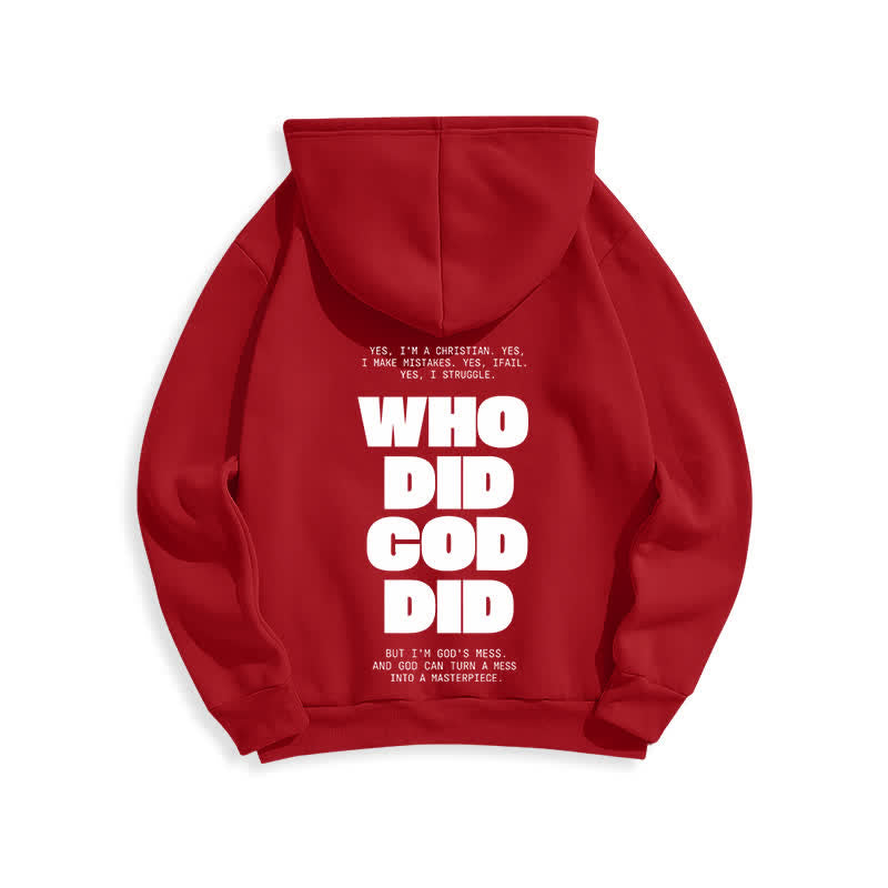 Christianartworkshop Dio è in te Felpa con cappuccio rossa stile streetwear - image 1