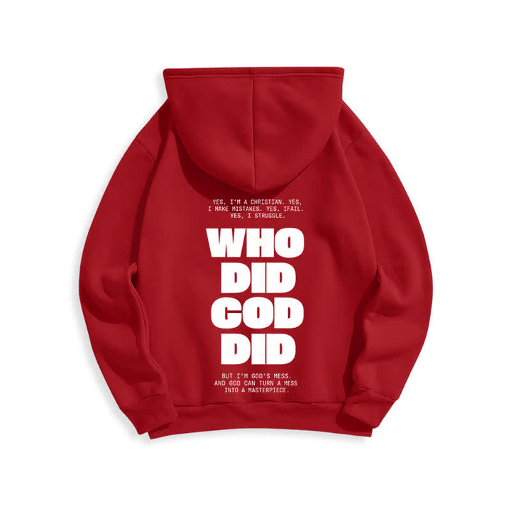 Christianartworkshop Dio è in te Felpa con cappuccio rossa stile streetwear - image 1