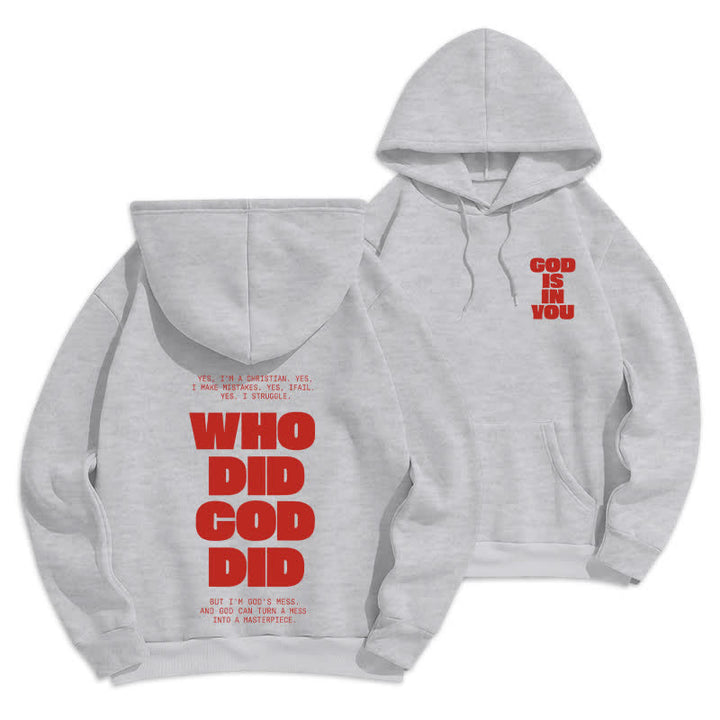 Christianartworkshop Dio è in te Felpa con cappuccio rossa stile streetwear - Grigio - 2XL - image 12