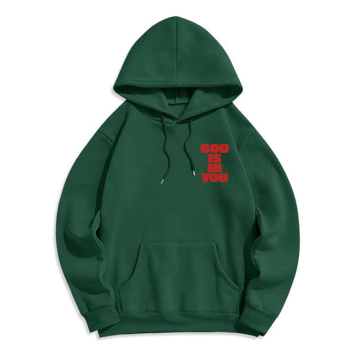Christianartworkshop Dio è in te Felpa con cappuccio rossa stile streetwear - image 23