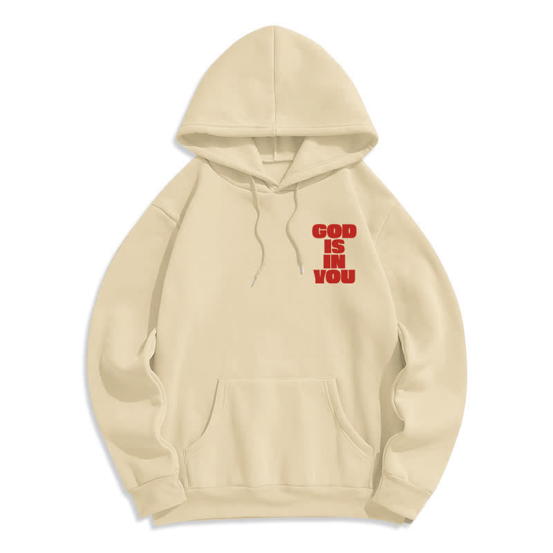 Christianartworkshop Dio è in te Felpa con cappuccio rossa stile streetwear - image 20