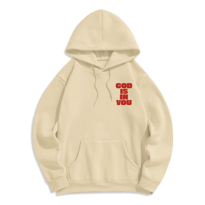 Christianartworkshop Dio è in te Felpa con cappuccio rossa stile streetwear - image 20