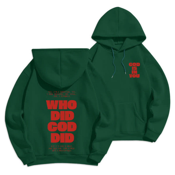 Christianartworkshop Dio è in te Felpa con cappuccio rossa stile streetwear - Verde - 2XL - image 21