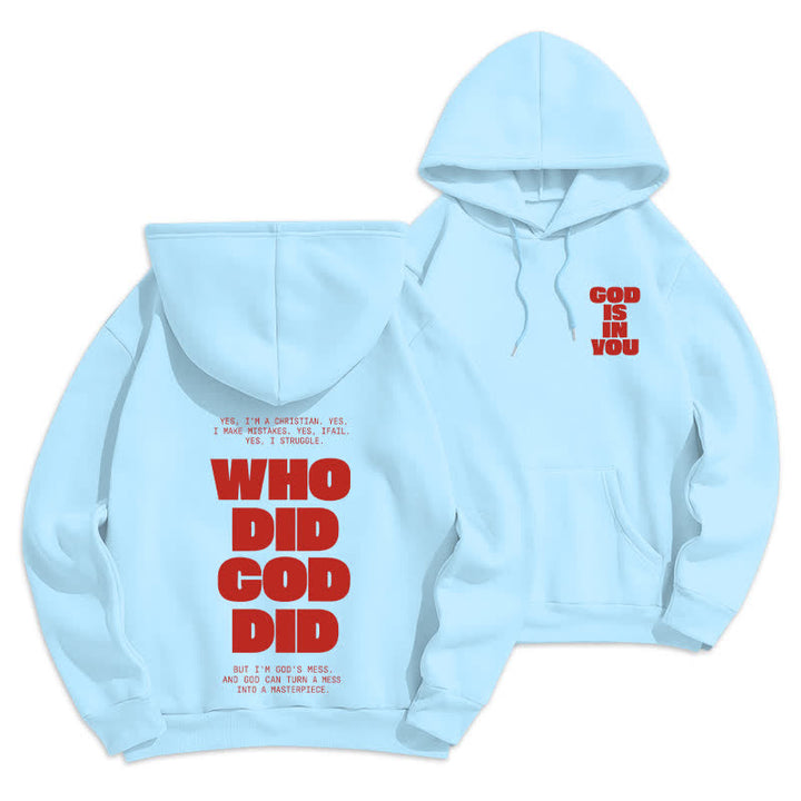 Christianartworkshop Dio è in te Felpa con cappuccio rossa stile streetwear - Blu - 2XL - image 15