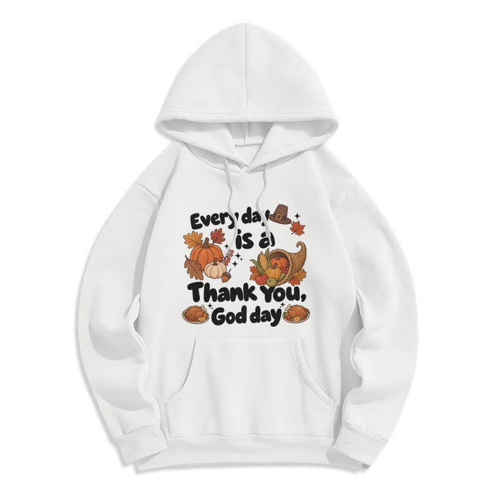Christianartworkshop Felpa con cappuccio in pile con grafica "Thank You God Harvest" - Bianco - 2XL - image 0