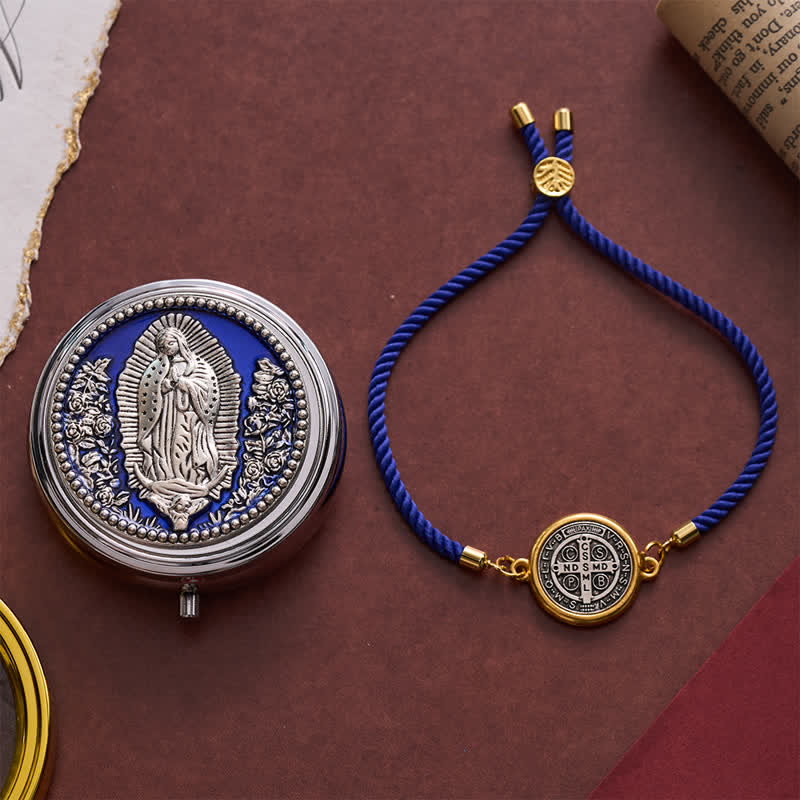 Christianartworkshop Braccialetto di San Benedetto con cordino intrecciato regolabile: emblema di incrollabile protezione celeste. - image 10