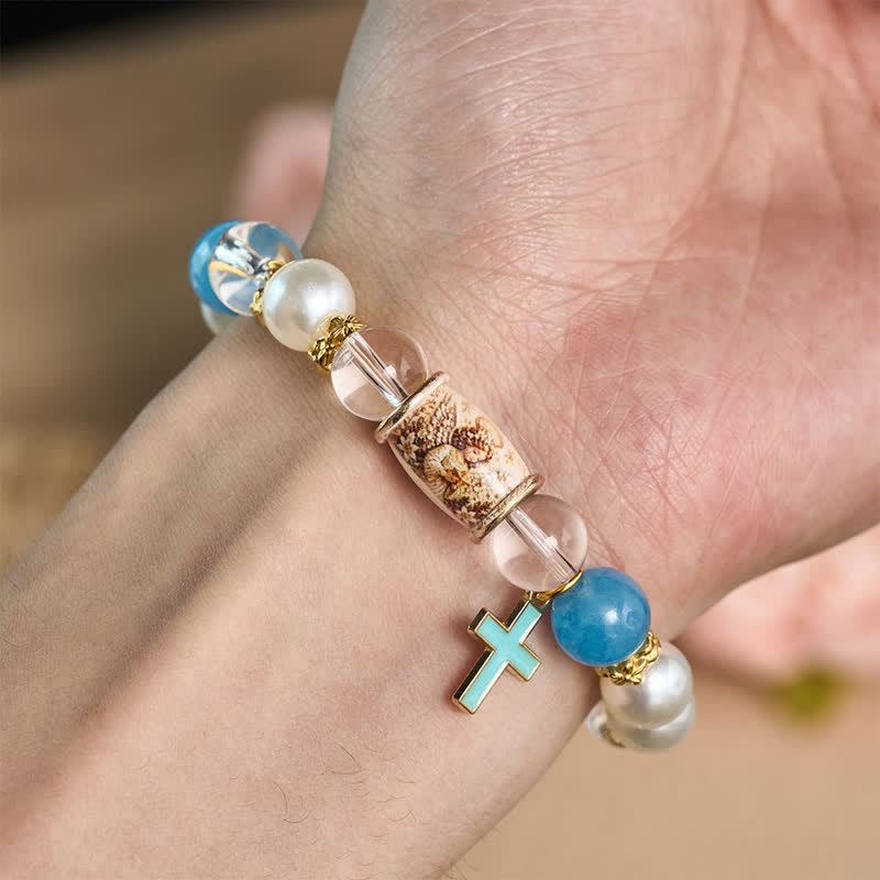 Christianartworkshop Bracciale con ciondolo a forma di icona sacra stampata in lega: portatore di sacra serenità e serenità. - image 17