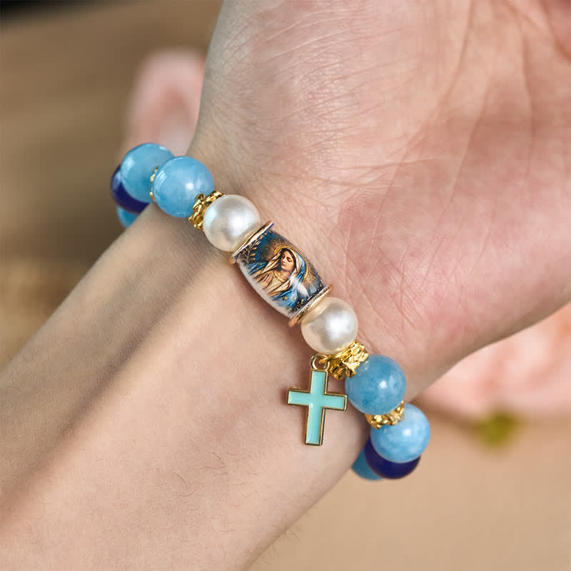 Christianartworkshop Bracciale con ciondolo a forma di icona sacra stampata in lega: portatore di sacra serenità e serenità. - image 7
