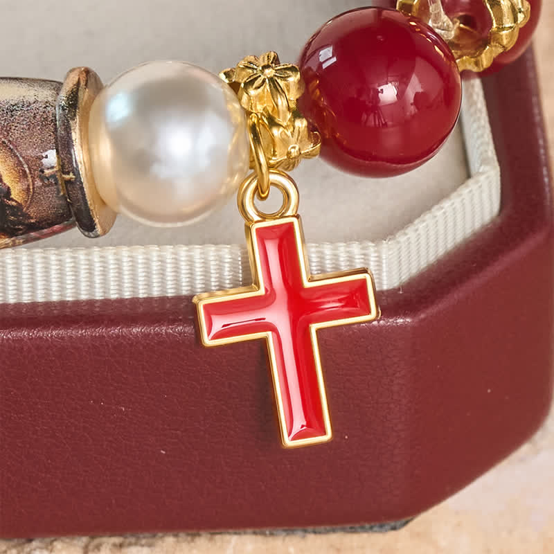 Christianartworkshop Bracciale con ciondolo a forma di icona sacra stampata in lega: portatore di sacra serenità e serenità. - image 5