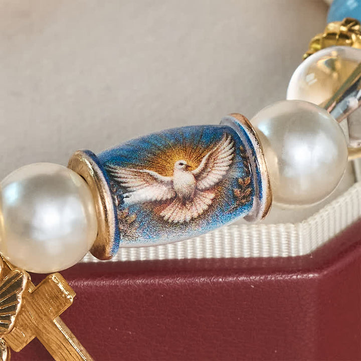 Christianartworkshop Bracciale con ciondolo a forma di icona sacra stampata in lega: portatore di sacra serenità e serenità. - image 14