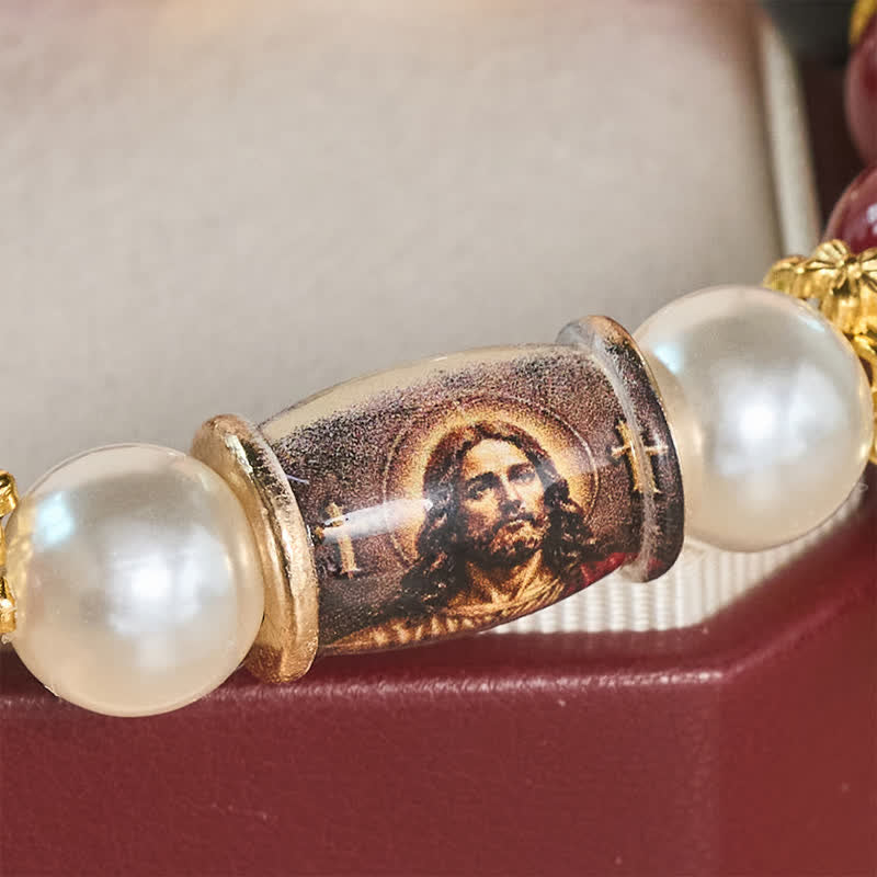 Christianartworkshop Bracciale con ciondolo a forma di icona sacra stampata in lega: portatore di sacra serenità e serenità. - image 4