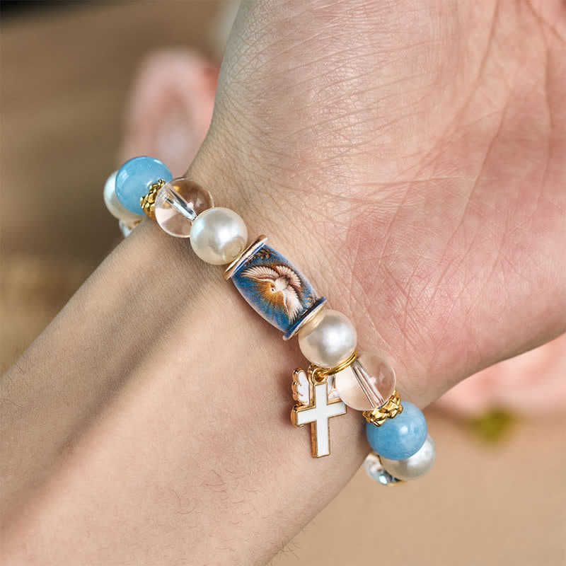 Christianartworkshop Bracciale con ciondolo a forma di icona sacra stampata in lega: portatore di sacra serenità e serenità. - image 12