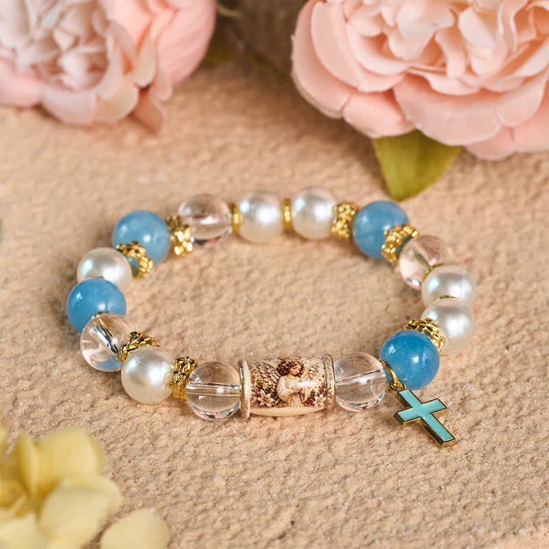 Christianartworkshop Bracciale con ciondolo a forma di icona sacra stampata in lega: portatore di sacra serenità e serenità. - Angelo custode - image 16
