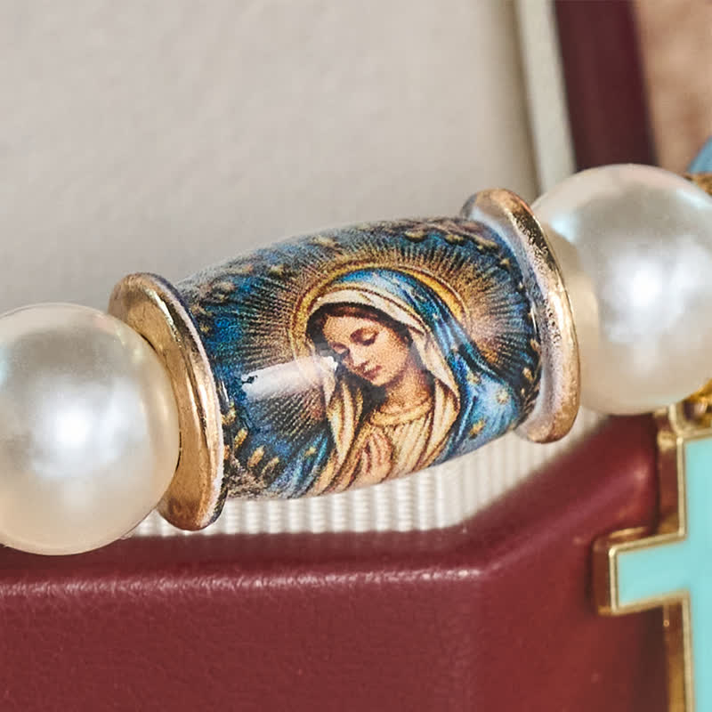 Christianartworkshop Bracciale con ciondolo a forma di icona sacra stampata in lega: portatore di sacra serenità e serenità. - image 9