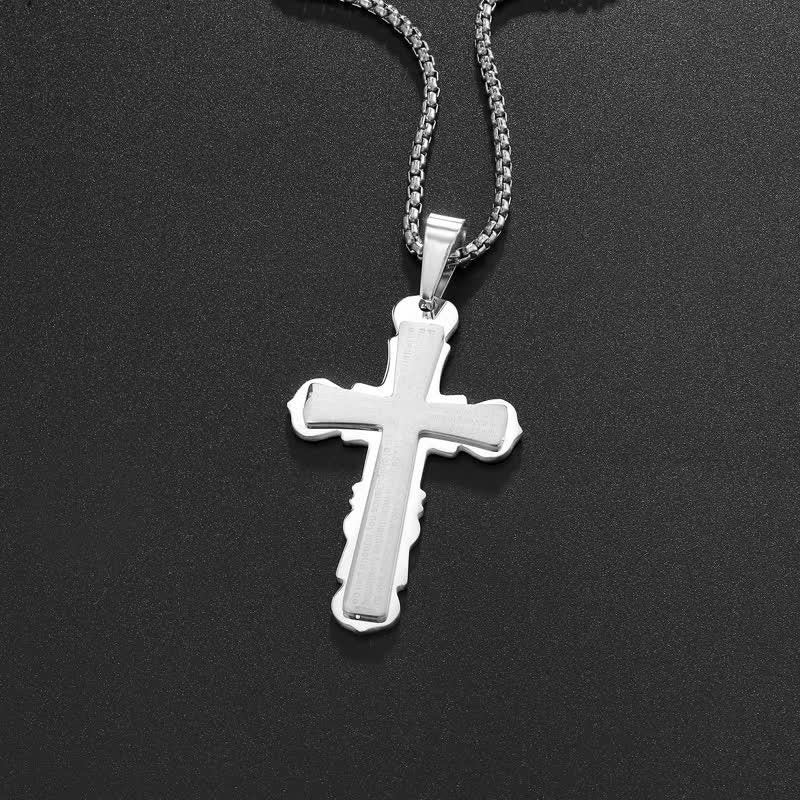 Christianartworkshop Collana con croce a doppio anello con versetto spagnolo: simbolo di dolce rifugio celeste - Argento - Catena a scatola - image 7