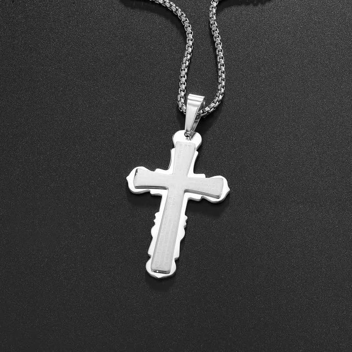 Christianartworkshop Collana con croce a doppio anello con versetto spagnolo: simbolo di dolce rifugio celeste - Argento - Catena a scatola - image 7