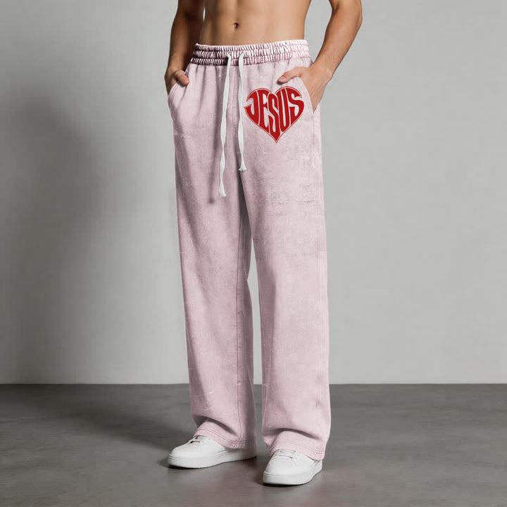 Christianartworkshop Pantaloni della tuta lavati a vestibilità comoda con cuore di Gesù - image 20