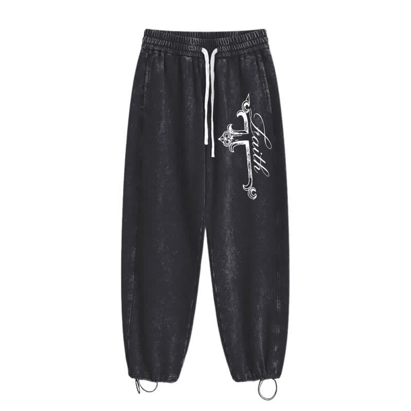Christianartworkshop Pantaloni della tuta Walk By Faith con croce decorata - image 10