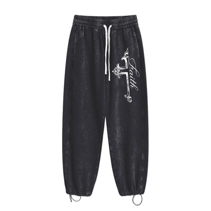 Christianartworkshop Pantaloni della tuta Walk By Faith con croce decorata - image 10