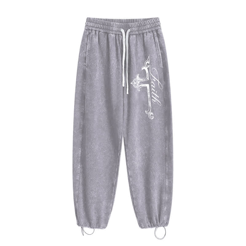 Christianartworkshop Pantaloni della tuta Walk By Faith con croce decorata - image 18