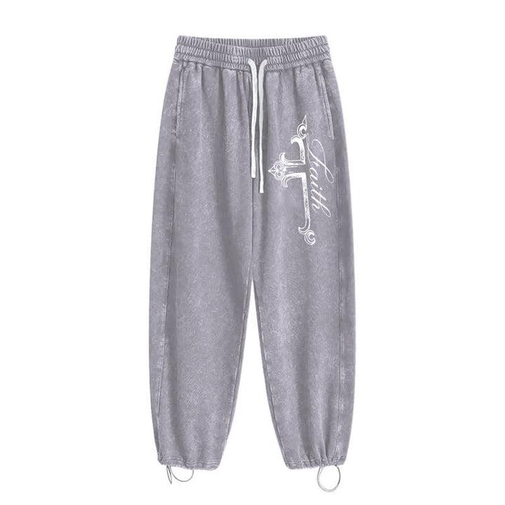 Christianartworkshop Pantaloni della tuta Walk By Faith con croce decorata - image 18