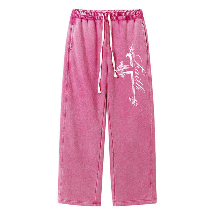 Christianartworkshop Pantaloni della tuta Walk By Faith con croce decorata - Rosa - 2XL - image 40
