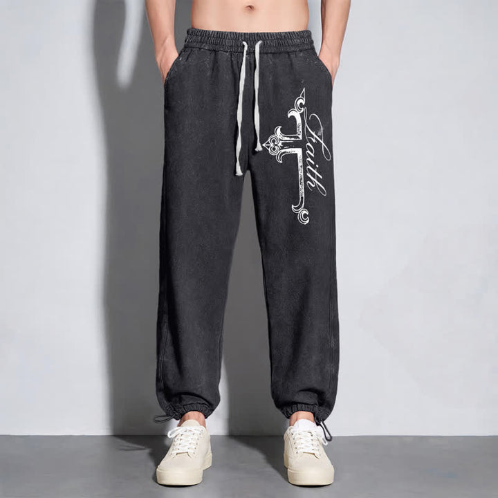 Christianartworkshop Pantaloni della tuta Walk By Faith con croce decorata - image 14