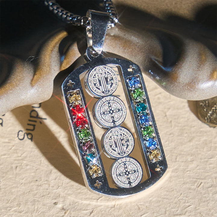 Christianartworkshop Collana con medaglione di San Benedetto lucidato: simbolo di serena calma spirituale quotidiana. - image 2