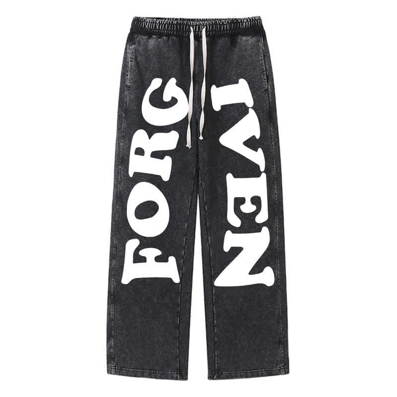 Christianartworkshop Pantaloni della tuta a gamba larga Forgiven Statement - Nero - 2XL - image 8