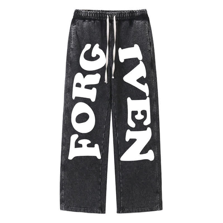Christianartworkshop Pantaloni della tuta a gamba larga Forgiven Statement - Nero - 2XL - image 8