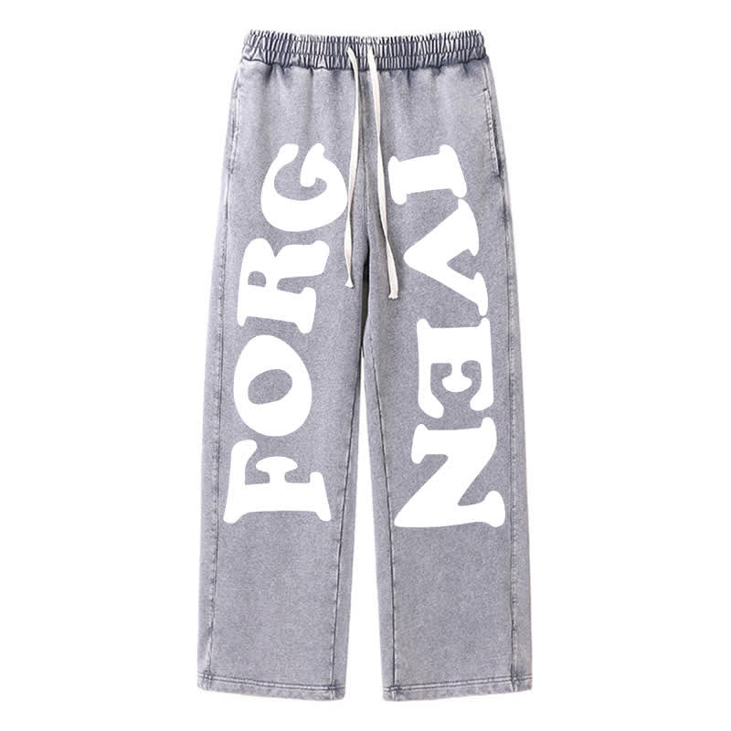 Christianartworkshop Pantaloni della tuta a gamba larga Forgiven Statement - Grigio - 2XL - image 0