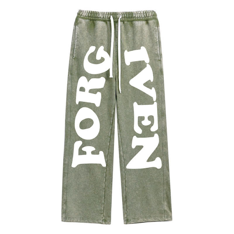 Christianartworkshop Pantaloni della tuta a gamba larga Forgiven Statement - Verde - 2XL - image 16
