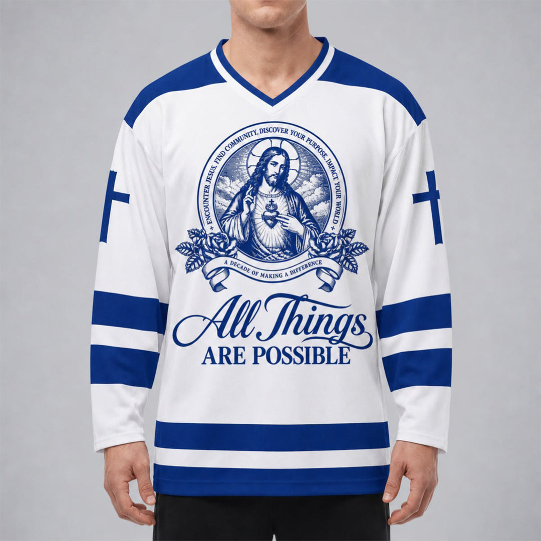 Christianartworkshop Tutto è possibile - Maglia da hockey con l'icona di Gesù - image 3