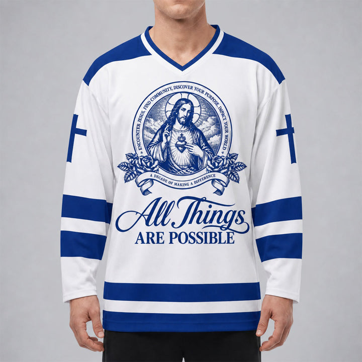Christianartworkshop Tutto è possibile - Maglia da hockey con l'icona di Gesù - image 3
