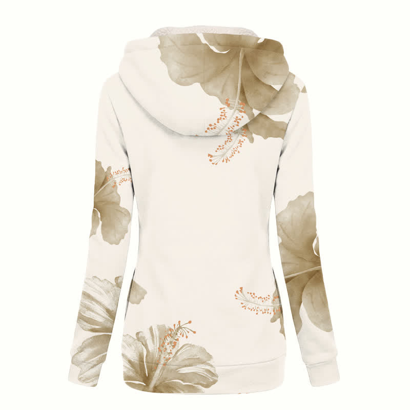 Christianartworkshop Cappotto invernale con cappuccio e fodera in sherpa con motivo floreale a croce. - image 1