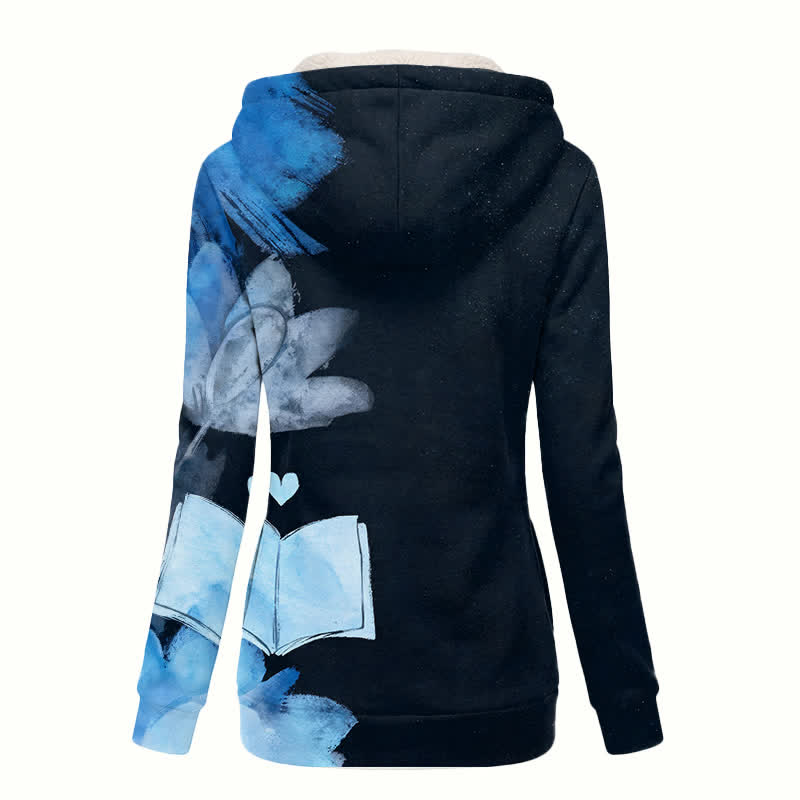 Christianartworkshop Cappotto invernale comodo e confortevole in sherpa con cappuccio e motivo floreale a croce. - image 1