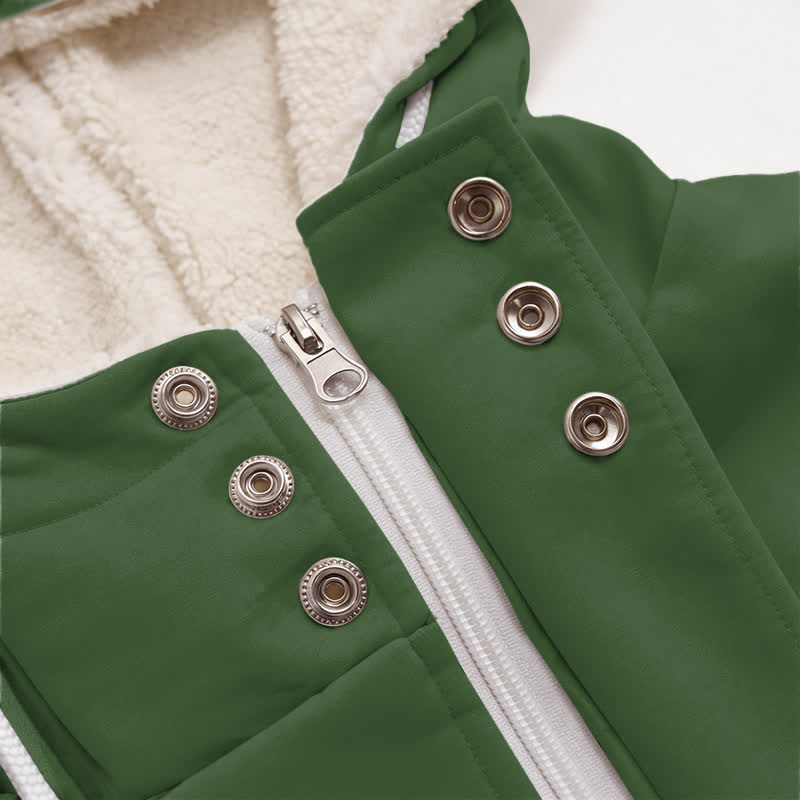 Christianartworkshop Cappotto invernale con cappuccio foderato in sherpa Olive Cross Bloom - image 3