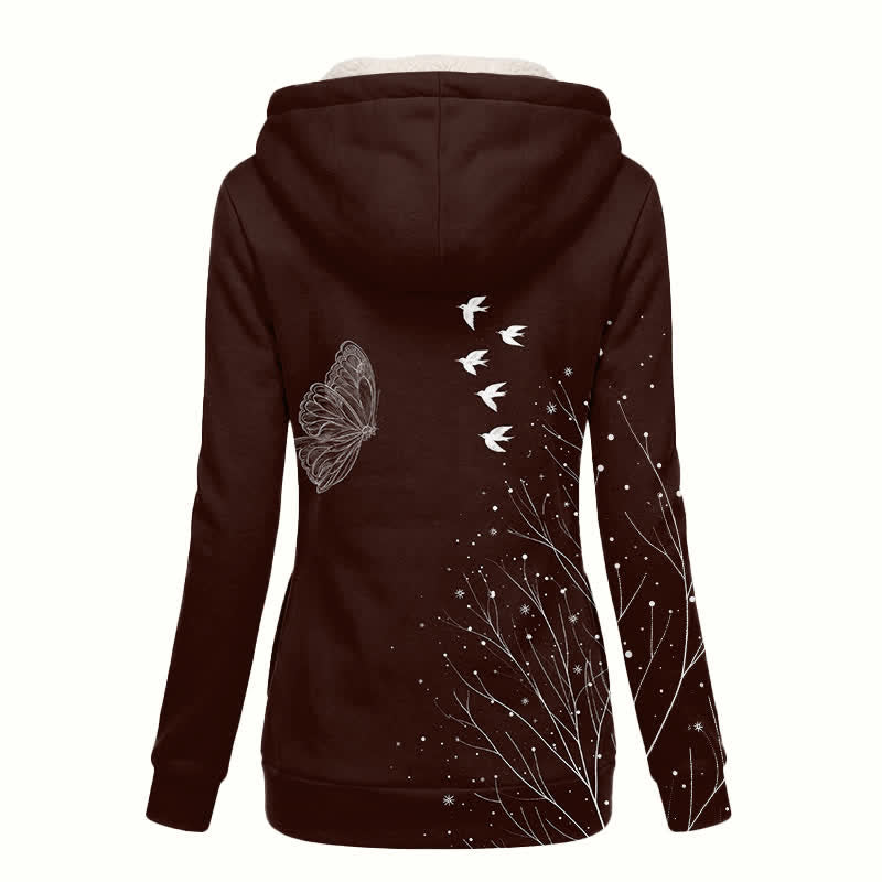 Christianartworkshop Cappotto invernale con cappuccio a forma di farfalla e uccello Sherpa - image 1