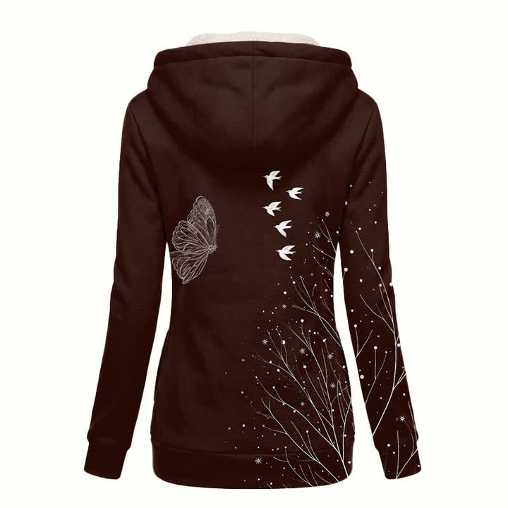 Christianartworkshop Cappotto invernale con cappuccio a forma di farfalla e uccello Sherpa - image 1