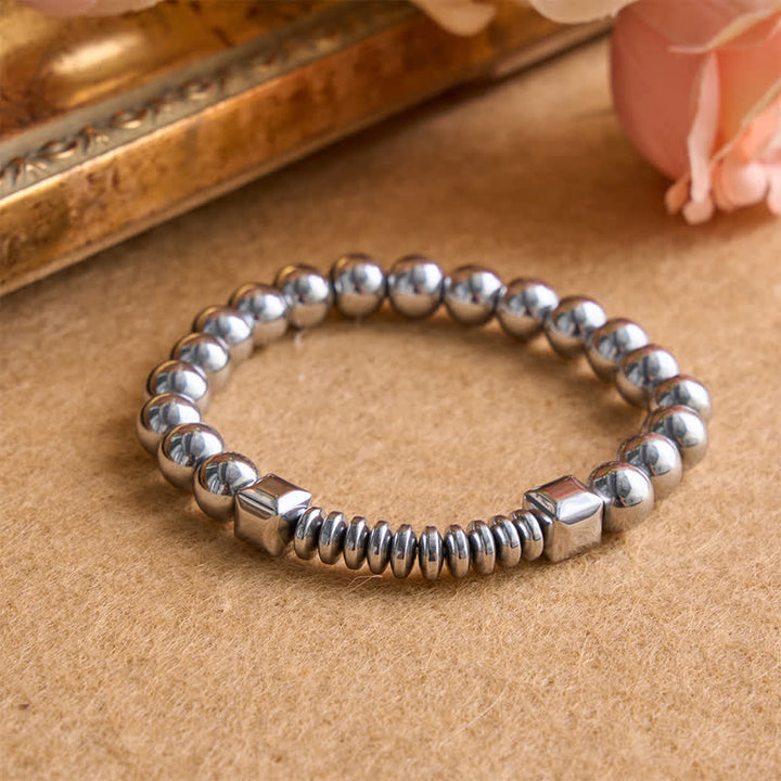 Christianartworkshop Bracciale con croce a strati in pietra e rame: simbolo di dolce protezione divina. - image 8