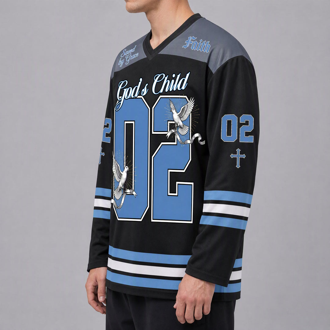Christianartworkshop God's Child 02 Grace Dove Maglia da hockey a maniche lunghe - image 5