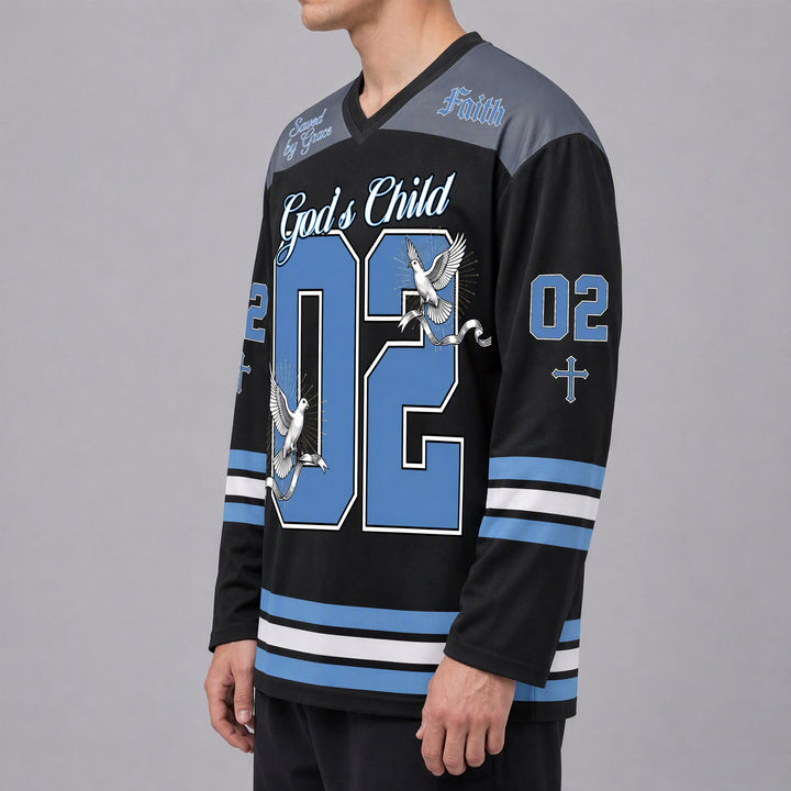 Christianartworkshop God's Child 02 Grace Dove Maglia da hockey a maniche lunghe - image 5