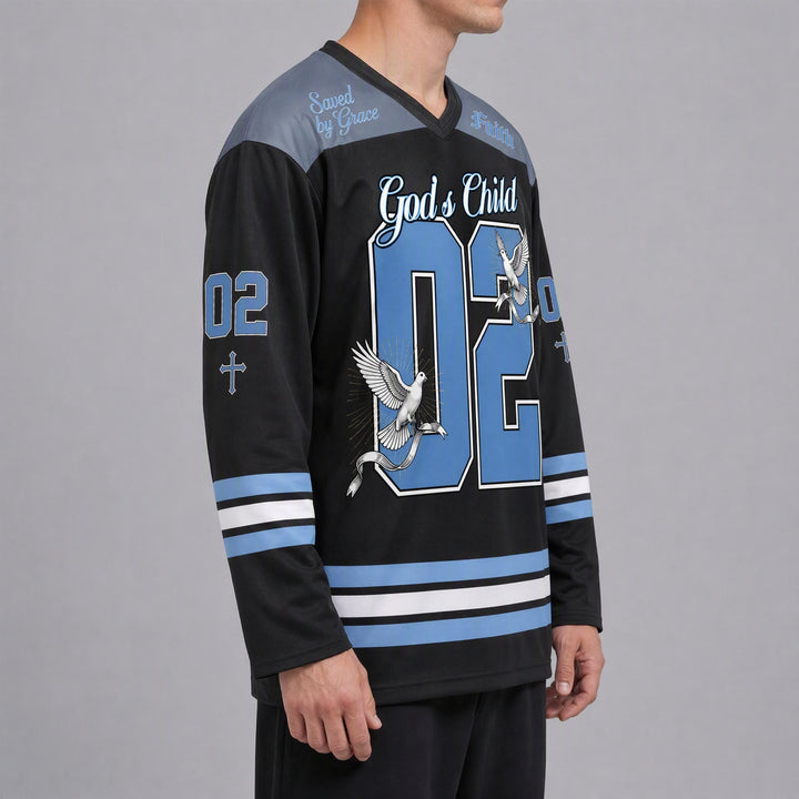 Christianartworkshop God's Child 02 Grace Dove Maglia da hockey a maniche lunghe - image 4